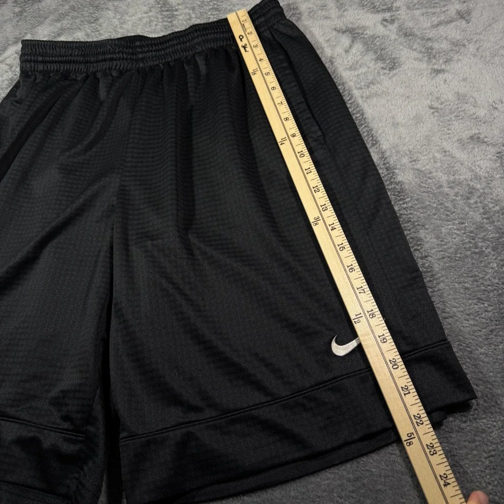 Nike Mens XL Basketball Shorts Black Textured Mesh Athletic Gym Swoosh Logo - Picture 6 of 8